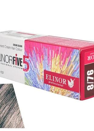 Фарба для волосся 8/76 elinorfive5 professional свiтло русявий коричнево-фiолетовий 100 мл
