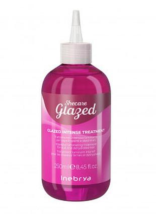 Крем-догляд для блиску волосся з ефектом глазурування inebrya sheсare glazed intense treatment inebrya 250 мл