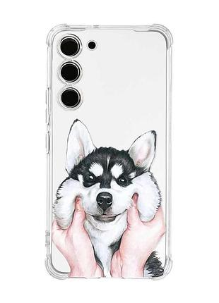 Чехол с утолщёнными углами на samsung galaxy s22 plus мордочка (принт 121)