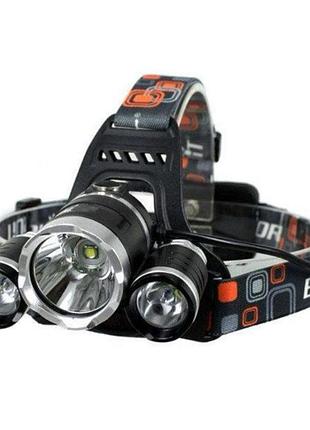 Ліхтарик bailong rj-3000 t6 налобний на 3 led лампи