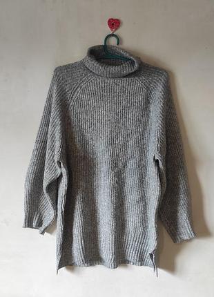 Теплый серый свитер house с высоким горлом l / xl (40-42)