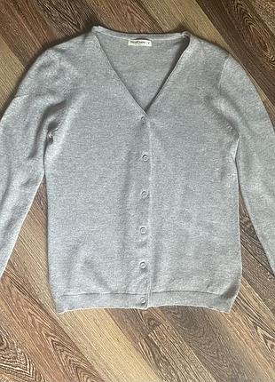Чудовий  сірий кардиган merino wool, cashmere