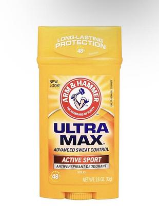 Дезодорант-антиперспірант arm & hammer ultra max active sport стік 73 г