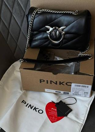 Pinko baby love bag puff maxi quilt black/silver [оригинальная коробка]
