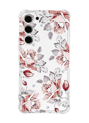 Чехол с утолщёнными углами на samsung galaxy s22 plus фон розы (принт 273)
