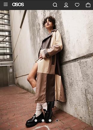 Жіночий тренч asos design з екошкіри, різнокольоровий