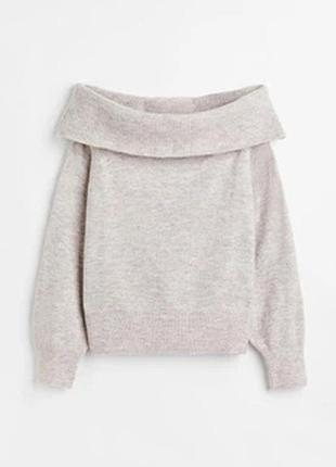 H&amp;m свитер с широким воротником / открытые плечи, s
