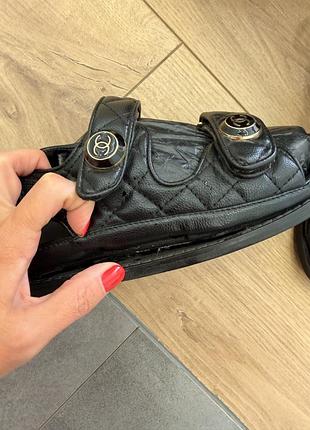 Сандалі жіночі chanel чорні, шкіра 4
