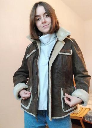 Кожаная куртка дублянка с капюшоном авиатор куртка с мехом zara mango bershka cos9 фото