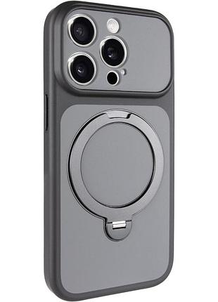 Чехол ummi full camera with magnetic fit hq ring для apple iphone 14 pro max (6.7") (black)  (blue)