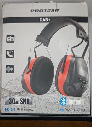 Беспроводные тактические наушники protear dab+ fm bluetooth 5.3, защитные наушники с радио и шумоподавлением snr 30 дБ