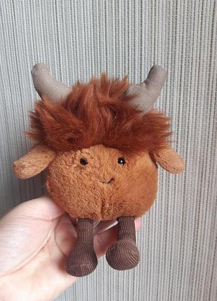 Коллекционная редкая игрушка jellycat amuseabean highland cow (снята с производства / retired)