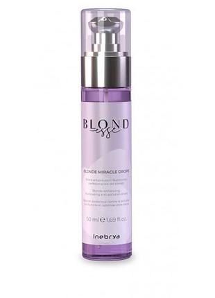 Сироватка-краплі для волосся з кокосовою олією inebrya blondesse blonde miracle drops 50 мл