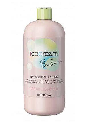 Шампунь для жирного волосся inebrya shampoo balance 1000 мл