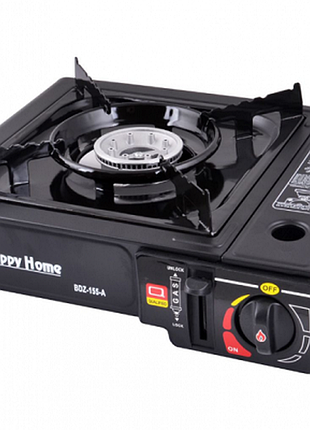 Туристическая газовая горелка плитка с пьезоподжигом + кейс happy home bdz-155a