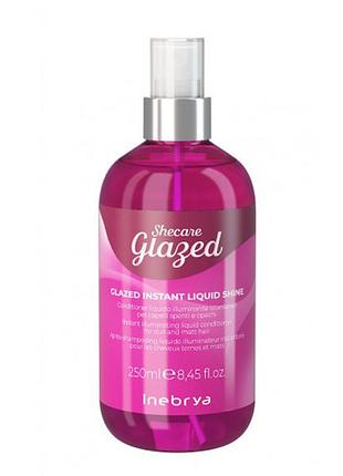 Кондиціонер для блиску з ефектом глазурування sheсare glazed instant conditioner inebrya 250 мл