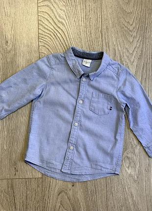 Сорочка для хлопчика h&m блакитна, розмір 80, 9-12 місяців (86, 12-18 міс)