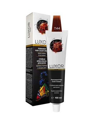 Крем-фарба для волосся 7.44 блондин мідний інтенсивний luxor professional 100 мл