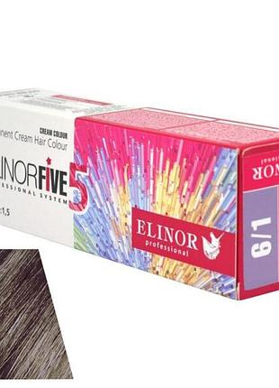 Краска для волос elinorfive5 professional темно-русый пепельный 6/1 100 мл