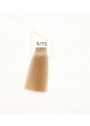 Крем-фарба 9/73 блондин дуже світлий коричневий золотистий inebrya color, 100 мл