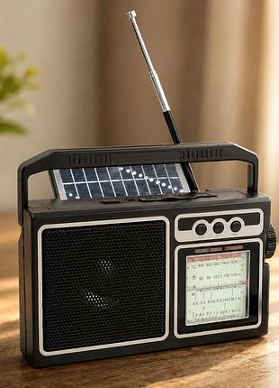 Радиоприемник golon rx-bt319s solar с bluetooth, usb, tf-картой и солнечной панелью 5 вт