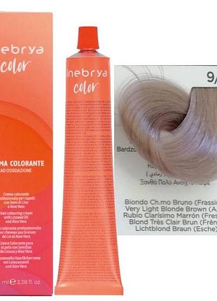 Крем-фарба 9/7 блондин дуже світлий коричневий inebrya color, 100 мл