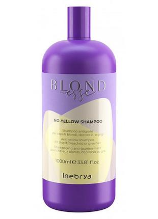 Шампунь для обесцвеченных или седых волос inebrya blondesse no-yellow shampoo 1000 мл