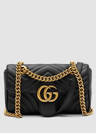 💎 gucci marmont mini shoulder bag, gold hardware 22 x 13 x 6.5 см