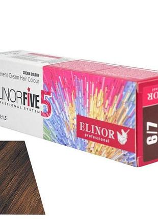 Краска для волос elinorfive5 professional темно-русый коричневый 6/7 100 мл