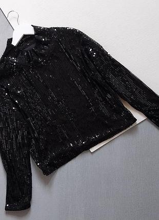 1=2 на все 🔥🔥🔥 женский лонгслив с пайетками h&amp;m, р. s