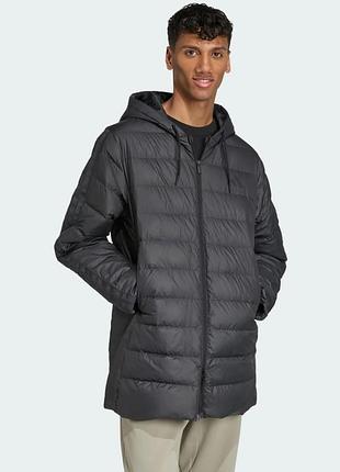 Оригінал пухова парка  чоловіча essentials climawarm 3-stripes jm4061 пуховик адідас чорний довгий зима повсякденний базовий стильний s 3