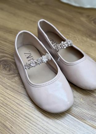 Балетки для дівчинки zara рожеві 27 розмір