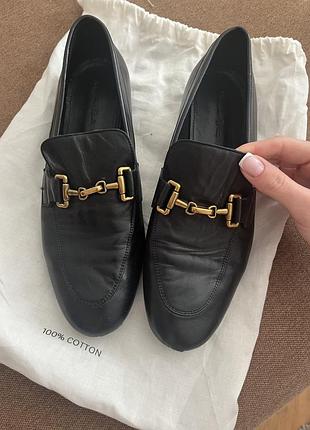 Лофери жіночі massimo dutti чорні шкіряні