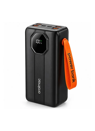 Power bank aroimac vp318 30000 mah білий super slim з швидкою зарядкою 22,5w, led-дисплеєм, 4 usb-виходами та вбудованими кабелями