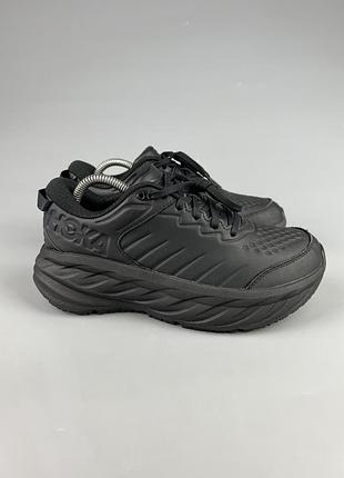 Шкіряні кросівки для комфортної ходьби та бігу hoka one one bondi sr slip resistant оригінал 1110521 bblc