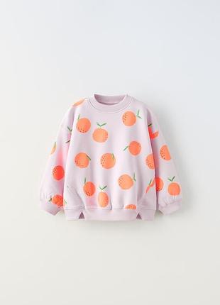 Гарний стильний якісний світшот з принтом на дівчинку 4р zara