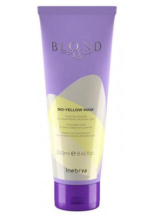 Маска для знебарвленого або сивого волосся inebrya blondesse no-yellow mask 250 мл