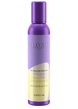 Мусс-кондиционер для осветленных или седых волос inebrya blondesse no-yellow mousse 250 мл