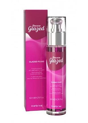 Капли флюид для блеска волос с эффектом глазировки inebrya sheсare glazed fluid 50 мл