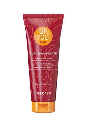 Гель для укладання кучерявого волосся і кудрявого методу inebrya up to you сurl boost glaze 200 мл
