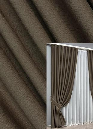 Комплект штор vr-textil шеніл 2 шт 150x270 см кавовий (1591ш)