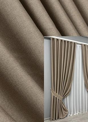 Комплект штор vr-textil шеніл 2 шт 150x270 см світло-коричневий (1906ш)