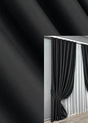 Комплект штор vr-textil midnight блэкаут 2 шт 150x290 см черный (1165ш)