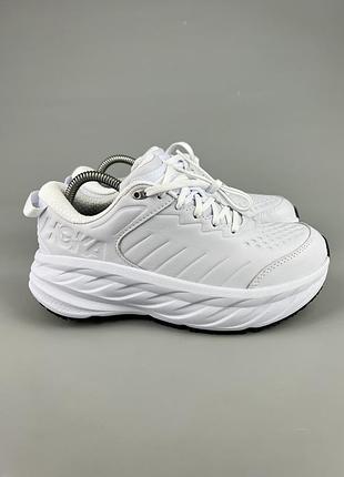 Шкіряні кросівки для комфортної ходьби та бігу hoka one one bondi sr оригінал 1110521 wht