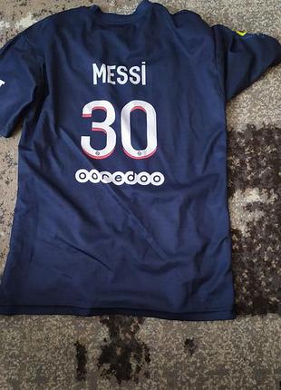 Футболка чоловіча nike paris saint-germain домашній комплект messi 30, синя, зріст 176 см