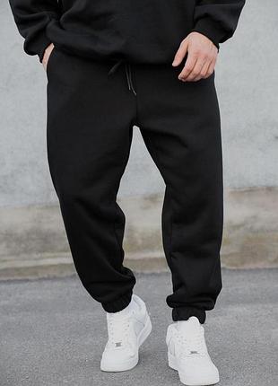 Мужские теплые спортивные брюки джогеры на флисе without rage black xl