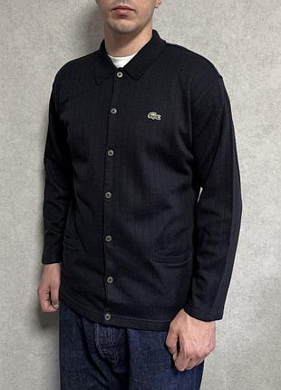 Кардиган чоловічий lacoste vintage, розмір m-l, чорний кофта светр чоловічий стан ідеал