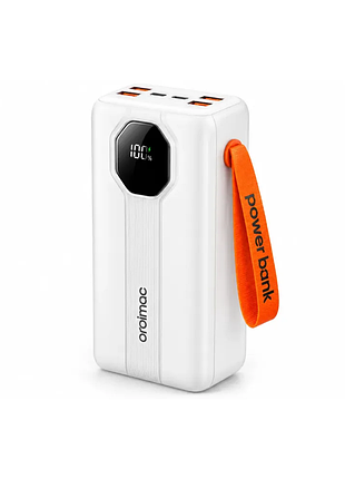 Power bank aroimac vp318 30000 mah білий super slim з швидкою зарядкою 22,5w, led-дисплеєм, 4 usb-виходами та вбудованими кабелями
