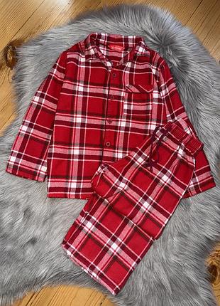 Ідеальна стильна байкова піжама в клітинку на хлопчика 4/5р mini jammies