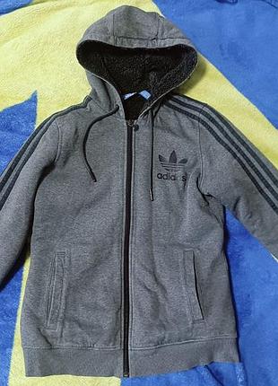 Меховая теплая кофта adidas 12-13 лет